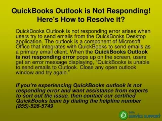 QuickBooks Outlook is Not Responding! Here's How to Resolve it