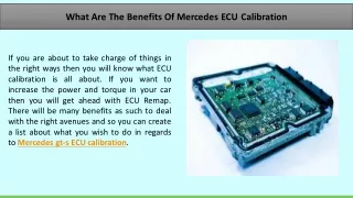 What Are The Benefits Of Mercedes ECU Calibration