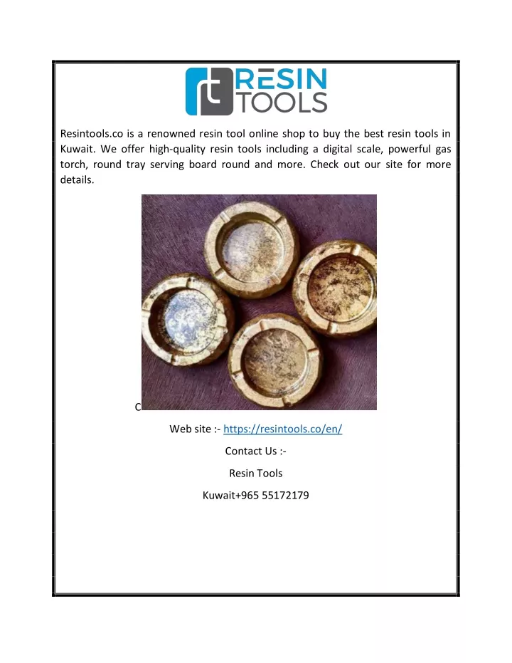 resintools co is a renowned resin tool online