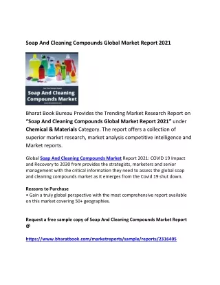 soap and cleaning compounds global market report
