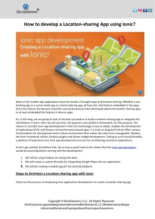 how to develop a location sharing app using ionic