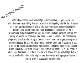the modern midwife