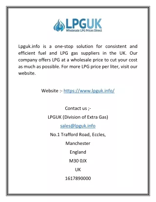 Online LPG Providers in UK | LPG UK