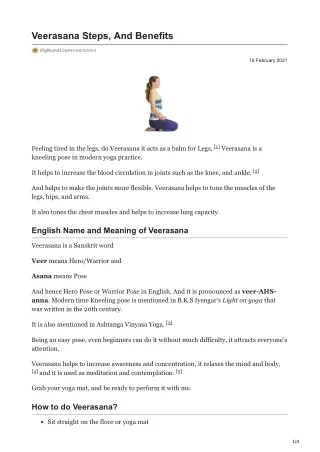 Veerasana Steps And Benefits