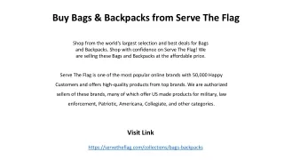 Bags & Backpacks by Serve The Flag