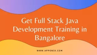 Get full stack Java development Training in Bangalore