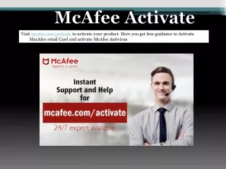 McAfee Activate enter product Key