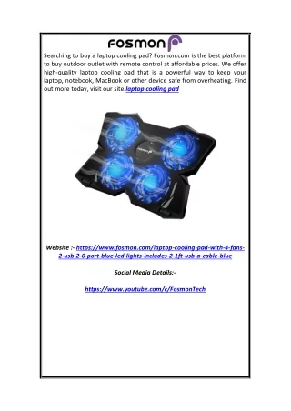 searching to buy a laptop cooling pad fosmon