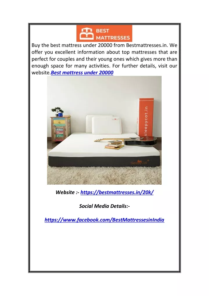 buy the best mattress under 20000 from