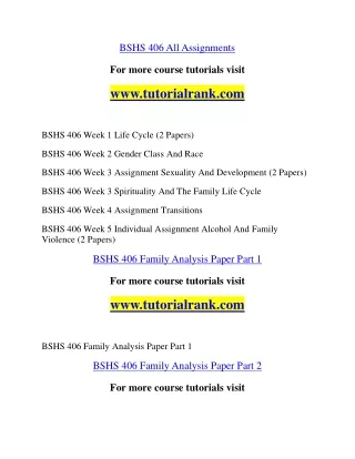 BSHS 406 Education Organization- tutorialrank.com