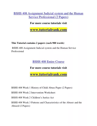 BSHS 408 Education Organization- tutorialrank.com