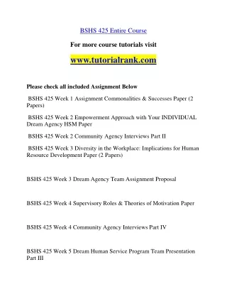 BSHS 425 Education Organization- tutorialrank.com
