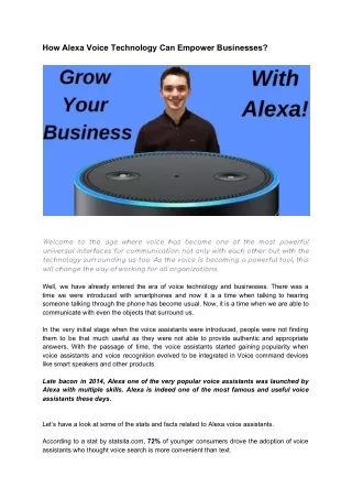 how alexa voice technology can empower businesses
