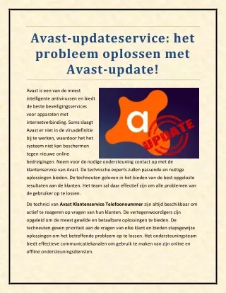 Hoe los ik het probleem op met de Avast-update?
