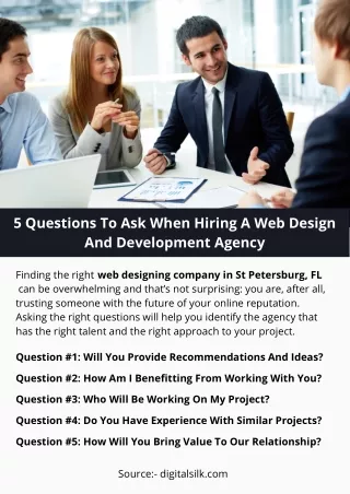 5 Questions To Ask When Hiring A Web Design And Development Agency