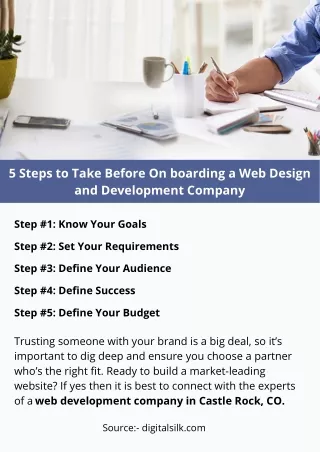 5 Steps to Take Before On boarding a Web Design and Development Company