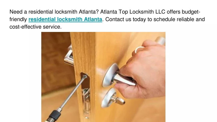 need a residential locksmith atlanta atlanta