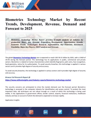 biometrics technology market by recent trends