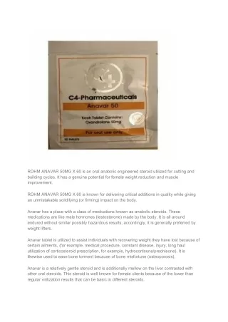 rohm anavar 50mg x 60 is an oral anabolic