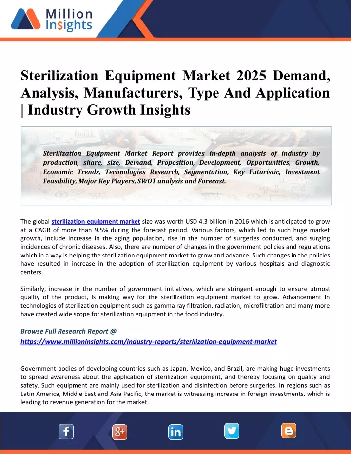 sterilization equipment market 2025 demand