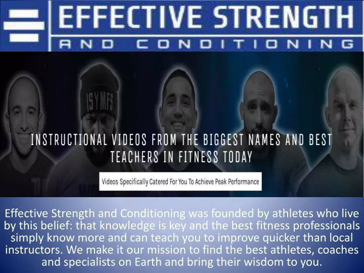 effective strength and conditioning was founded