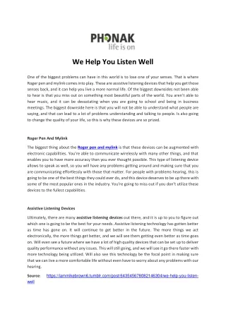 we help you listen well