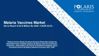 malaria vaccines market set to reach 134 9 million by 2026 cagr 33 2