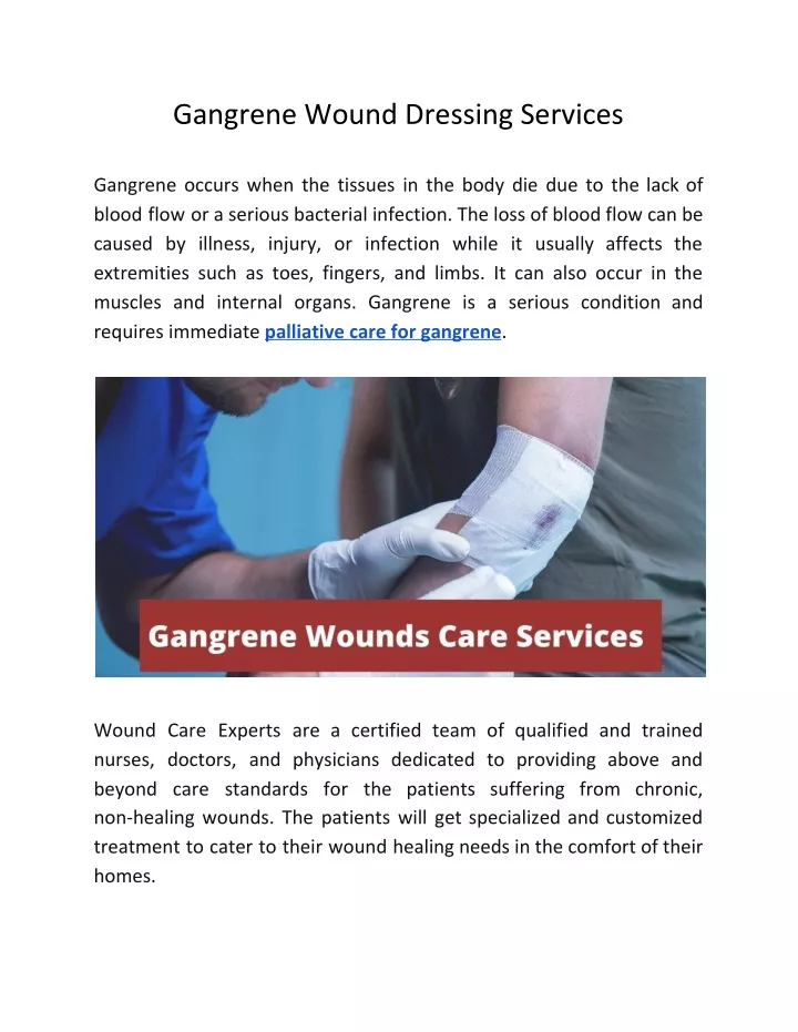 gangrene wound dressing services