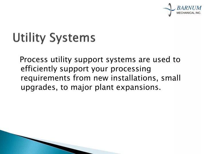 process utility support systems are used