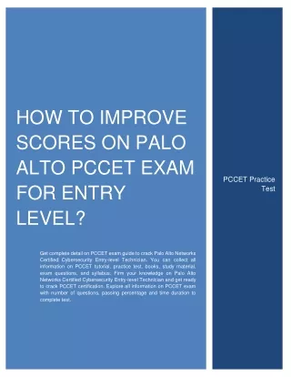 how to improve scores on palo alto pccet exam