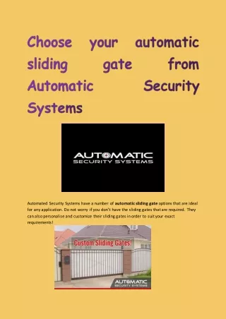 Tips For getting Automatic Sliding Gate In Gold Coast