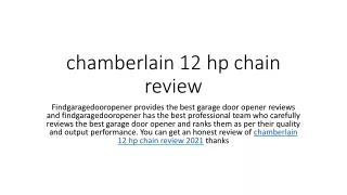 chamberlain 12 hp chain review