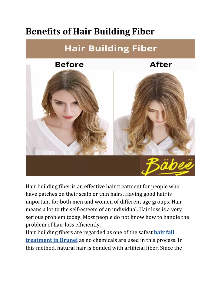 benefits of hair building fiber