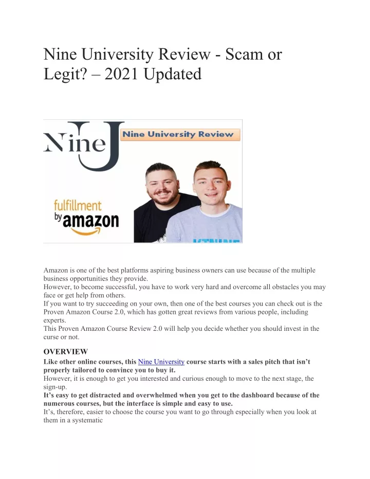 nine university review scam or legit 2021 updated