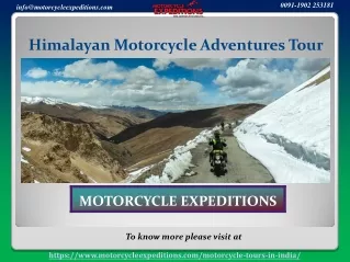 Best Himalayan Motorcycle Adventures Tour