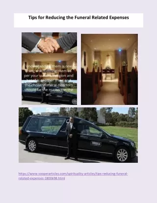 tips for reducing the funeral related expenses