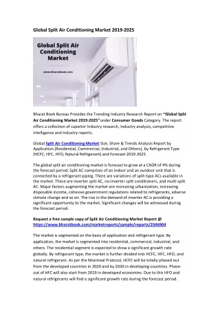 global split air conditioning market 2019 2025