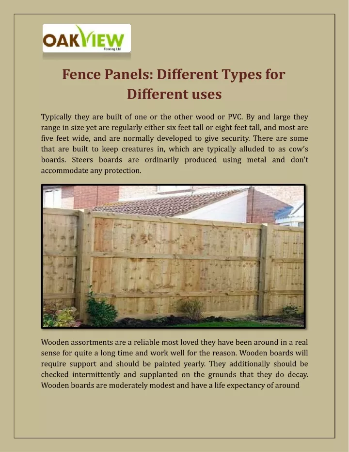 fence panels different types for different uses