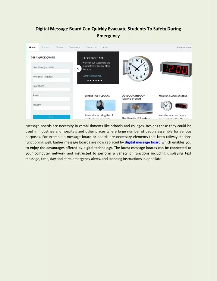 digital message board can quickly evacuate