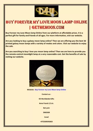 Buy Forever my Love Moon lamp Online | Gethemoon.com