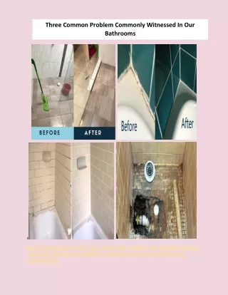 three common problem commonly witnessed