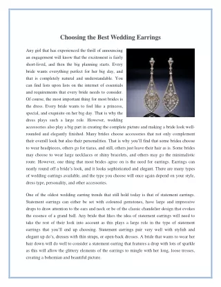 Choosing the Best Wedding Earrings