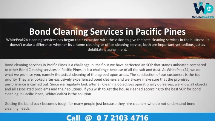 bond cleaning services in pacific pines