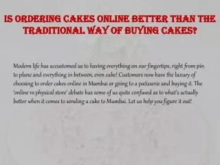 is ordering cakes online better than