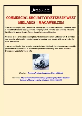 if you are looking for best commercial security