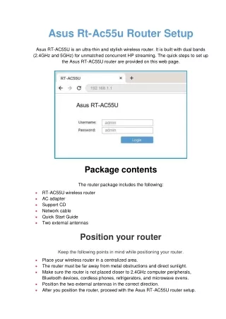 asus rt ac55u router setup