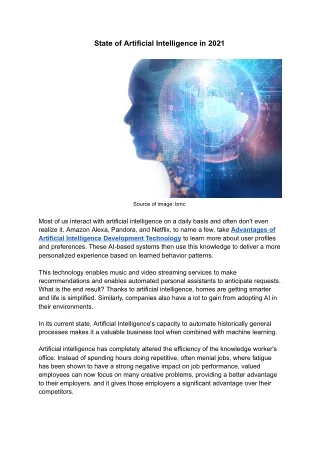 state of artificial intelligence in 2021