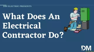 What Does An Electrical Contractor Do?