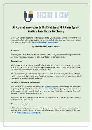 Cloud based PBX phone system