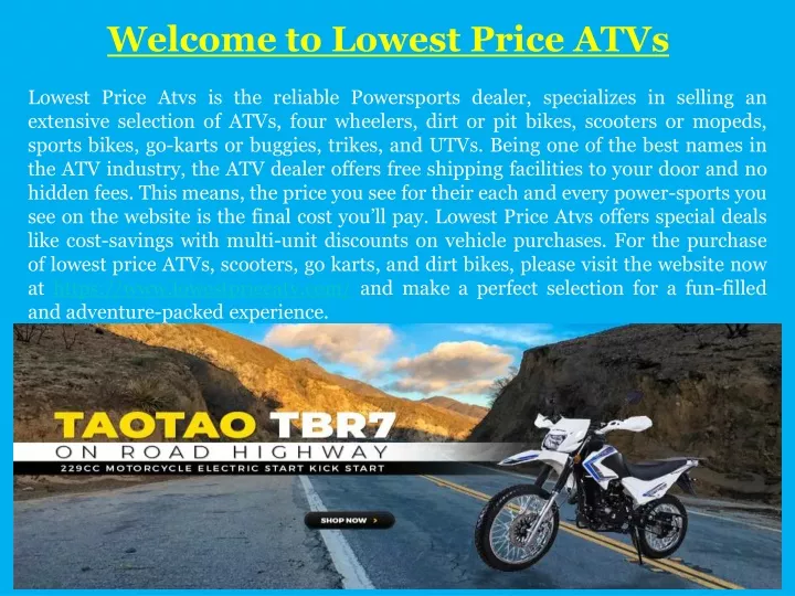 welcome to lowest price atvs